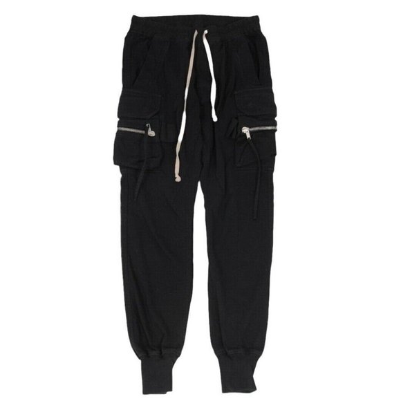 Rick Owens Mens SS17 Walrus Cargo Pants 50 Black Cotton Cuffed